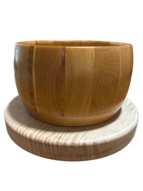 John McLeod Design Handcrafted Hardwood Round Salad Bowl – 9" x 5¼" – Made in US